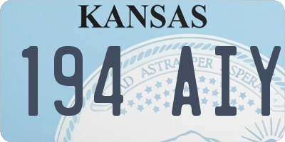 KS license plate 194AIY