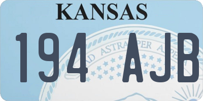 KS license plate 194AJB