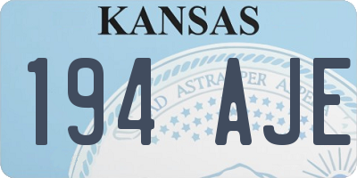 KS license plate 194AJE