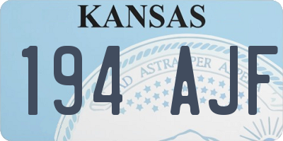 KS license plate 194AJF