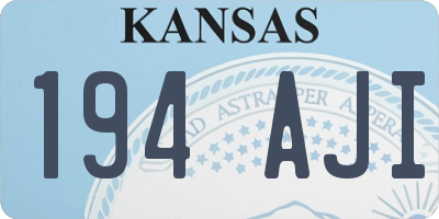 KS license plate 194AJI