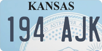 KS license plate 194AJK