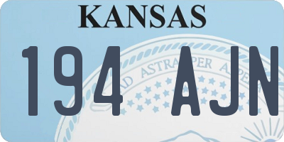 KS license plate 194AJN