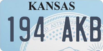 KS license plate 194AKB