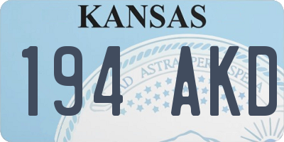 KS license plate 194AKD