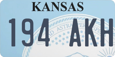 KS license plate 194AKH