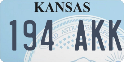 KS license plate 194AKK