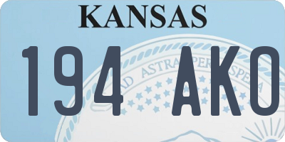 KS license plate 194AKO