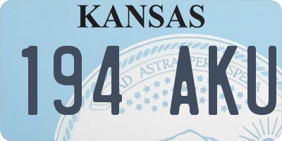 KS license plate 194AKU