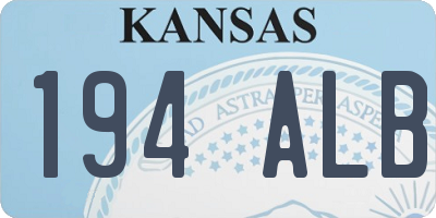 KS license plate 194ALB