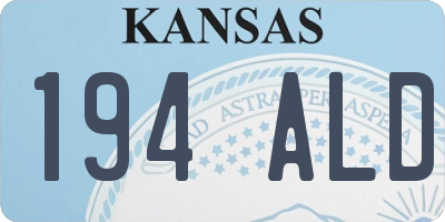 KS license plate 194ALD