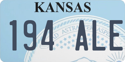 KS license plate 194ALE