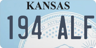 KS license plate 194ALF