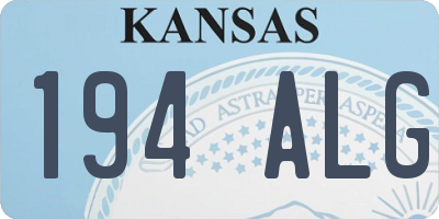 KS license plate 194ALG