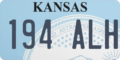 KS license plate 194ALH