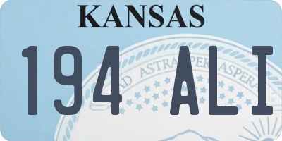 KS license plate 194ALI
