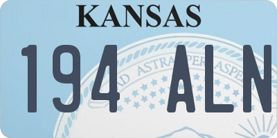 KS license plate 194ALN
