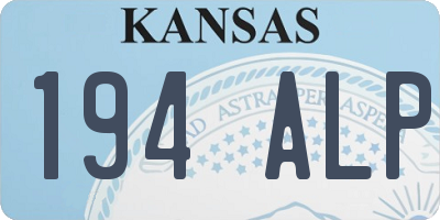 KS license plate 194ALP
