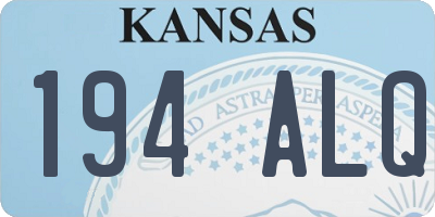 KS license plate 194ALQ