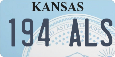 KS license plate 194ALS
