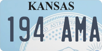 KS license plate 194AMA