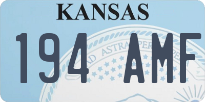 KS license plate 194AMF