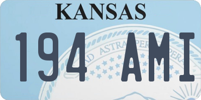 KS license plate 194AMI