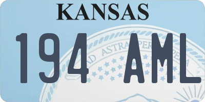 KS license plate 194AML