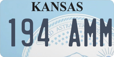 KS license plate 194AMM