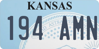 KS license plate 194AMN