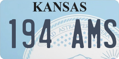 KS license plate 194AMS