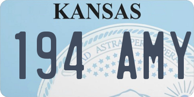 KS license plate 194AMY