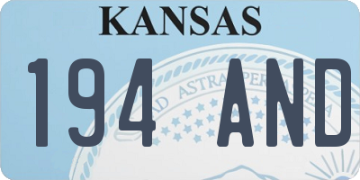 KS license plate 194AND