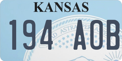 KS license plate 194AOB