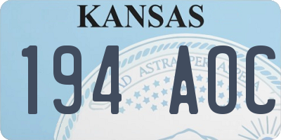KS license plate 194AOC