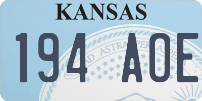 KS license plate 194AOE