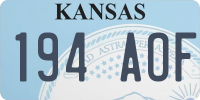 KS license plate 194AOF