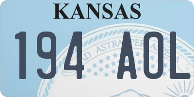KS license plate 194AOL