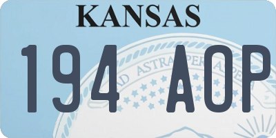 KS license plate 194AOP