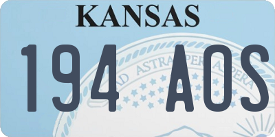 KS license plate 194AOS