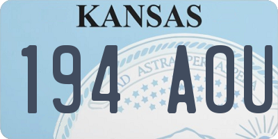 KS license plate 194AOU
