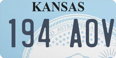 KS license plate 194AOV