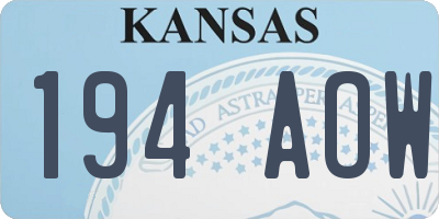 KS license plate 194AOW