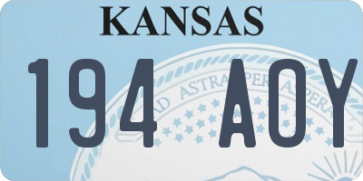 KS license plate 194AOY