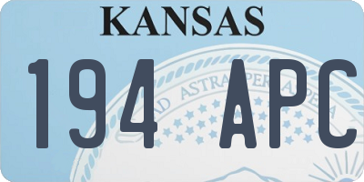 KS license plate 194APC