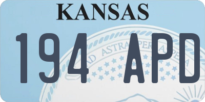 KS license plate 194APD