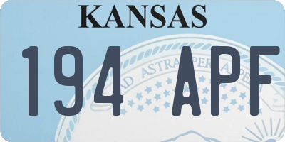 KS license plate 194APF