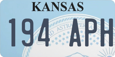 KS license plate 194APH