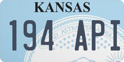 KS license plate 194API