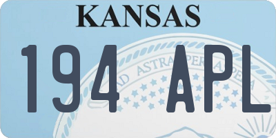 KS license plate 194APL